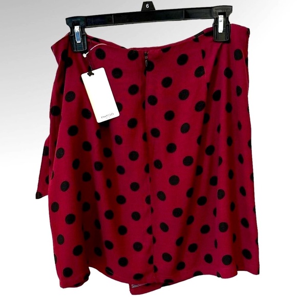 MNG Casual Womens Red/Black Polka Dot Skirt Sz S - Picture 2 of 5